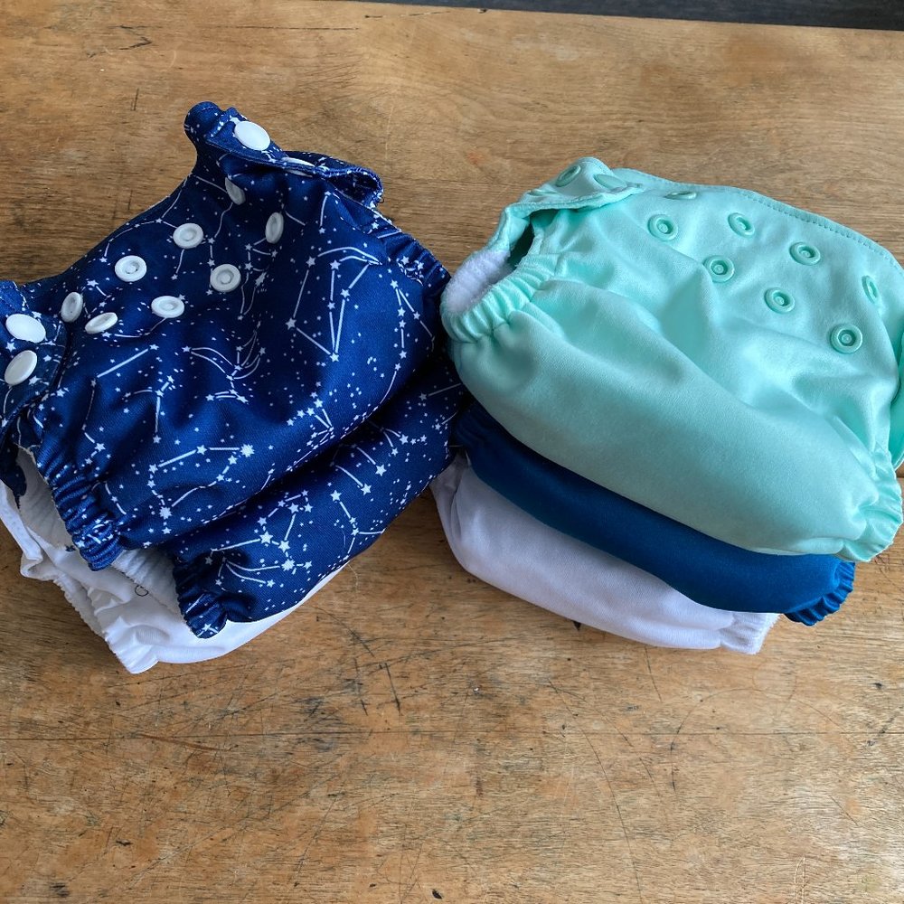 6 Nicki's Diapers All in One Cloth Diapers Unisex Birth 35 lbs Bamboo